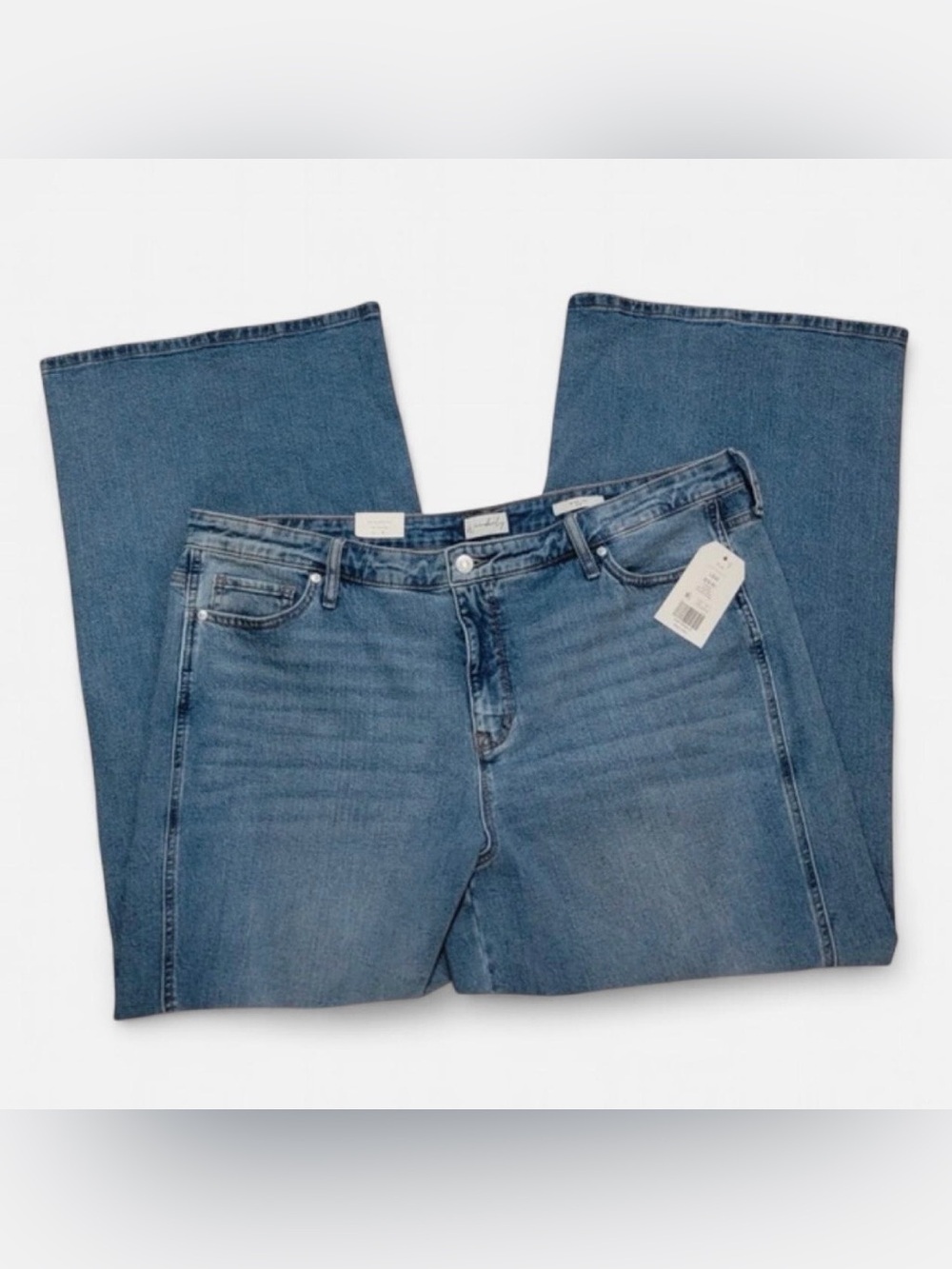 Wonderly Blue Wide Leg Jeans, Size 18W, NWT